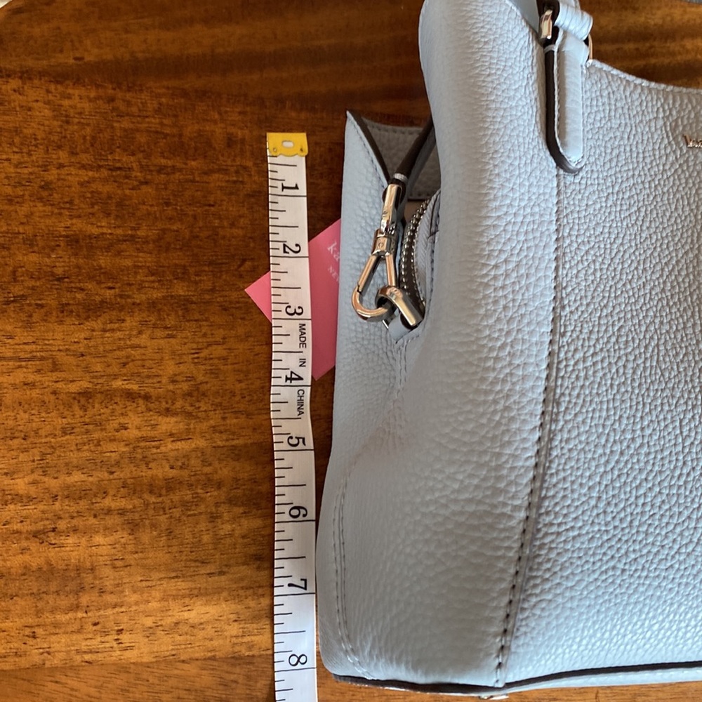 Kate Spade medium triple compartment satchel, blue pebbled leather, NWT - Picture 7 of 9